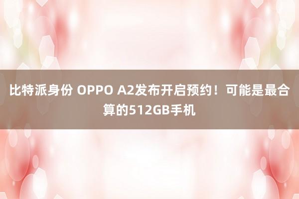比特派身份 OPPO A2发布开启预约！可能是最合算的512GB手机