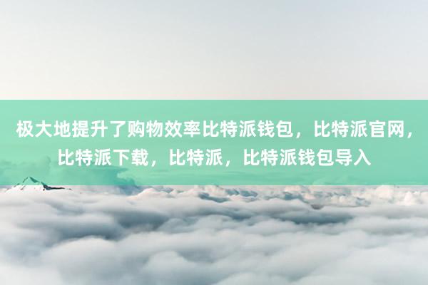 极大地提升了购物效率比特派钱包，比特派官网，比特派下载，比特派，比特派钱包导入